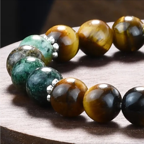 Tigers eye and African turquoise bracelet - Picture 2 of 5